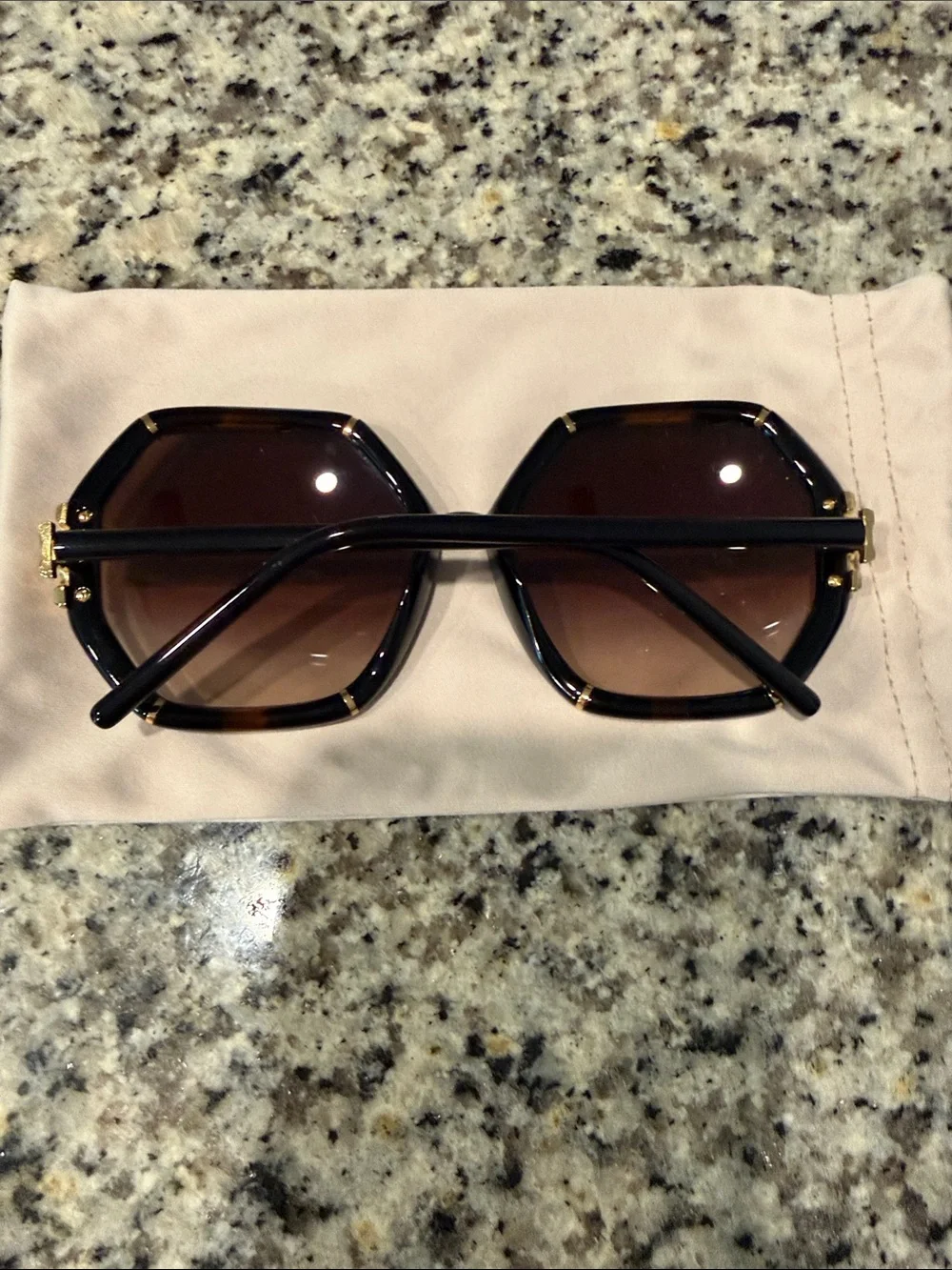 Tory Burch Oversized Tortoise Frame Sunglasses with Brown Lenses
